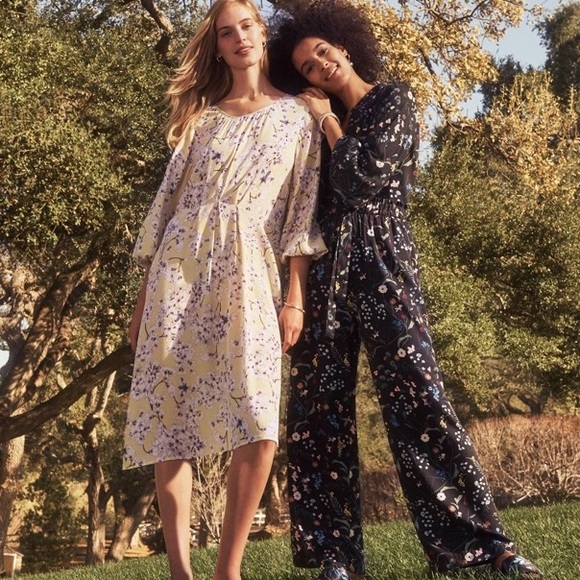 Anna Glover x H&M Floral Palazzo Pants Green 6 - Picture 2 of 13